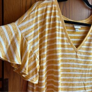 🌸🌸NWOT - scrumptiously soft striped spring sweater.  By a.n.d.  Size XL